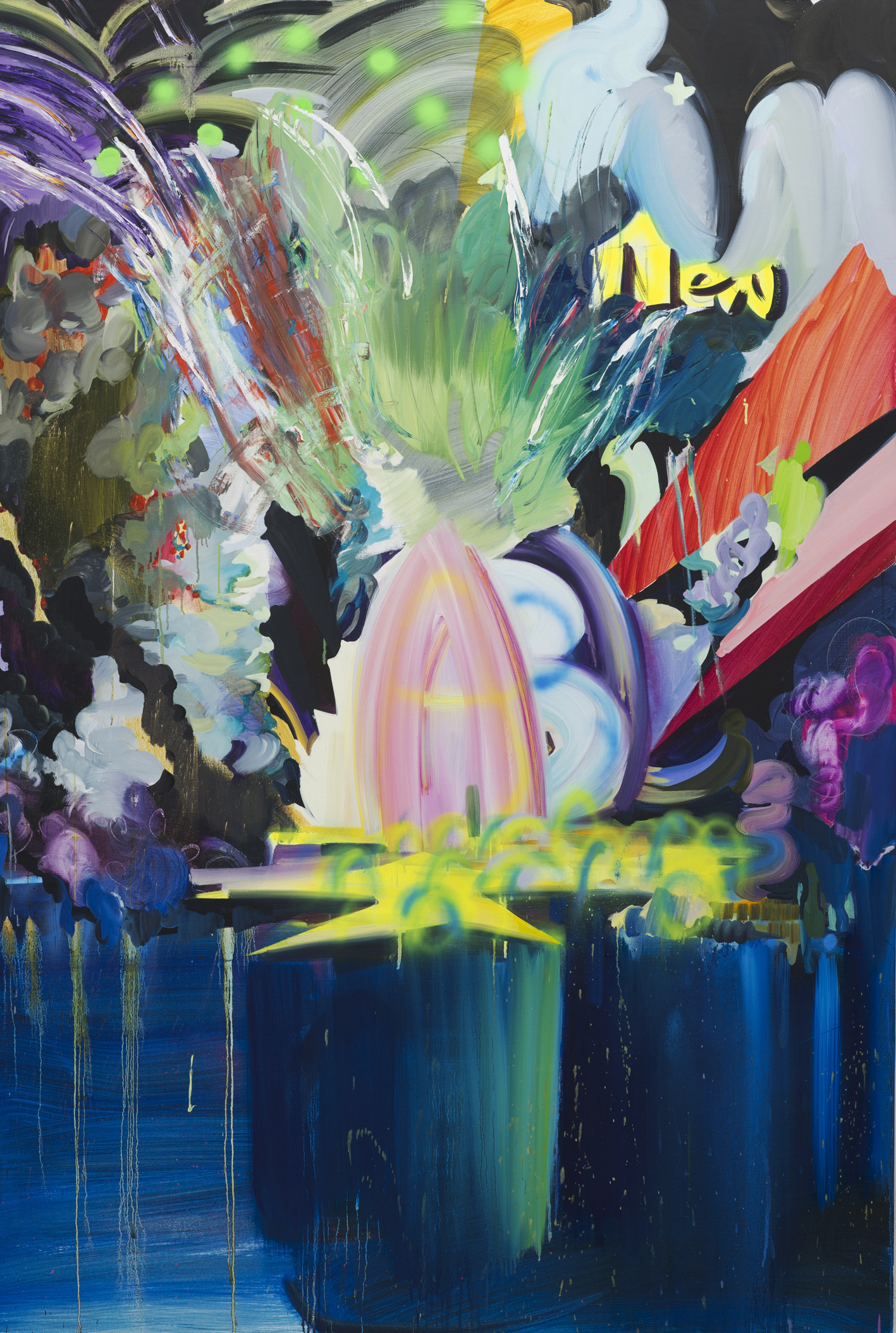NUABO, 2012, 220x160 cm, oil, spray paint and glitter on linen