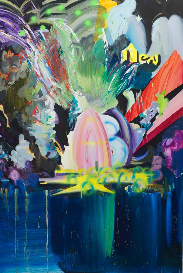 NUABO, 2012, 220x160 cm, oil, spray paint and glitter on linen